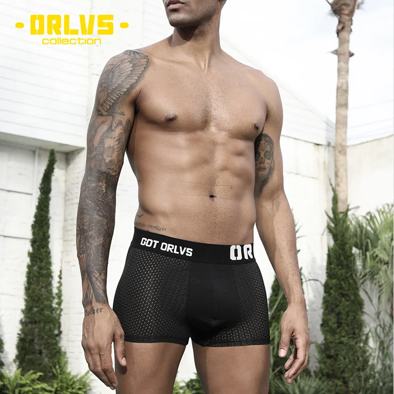 ORLVS, men's underwear solid color, breathable boxer shorts for men, OR207