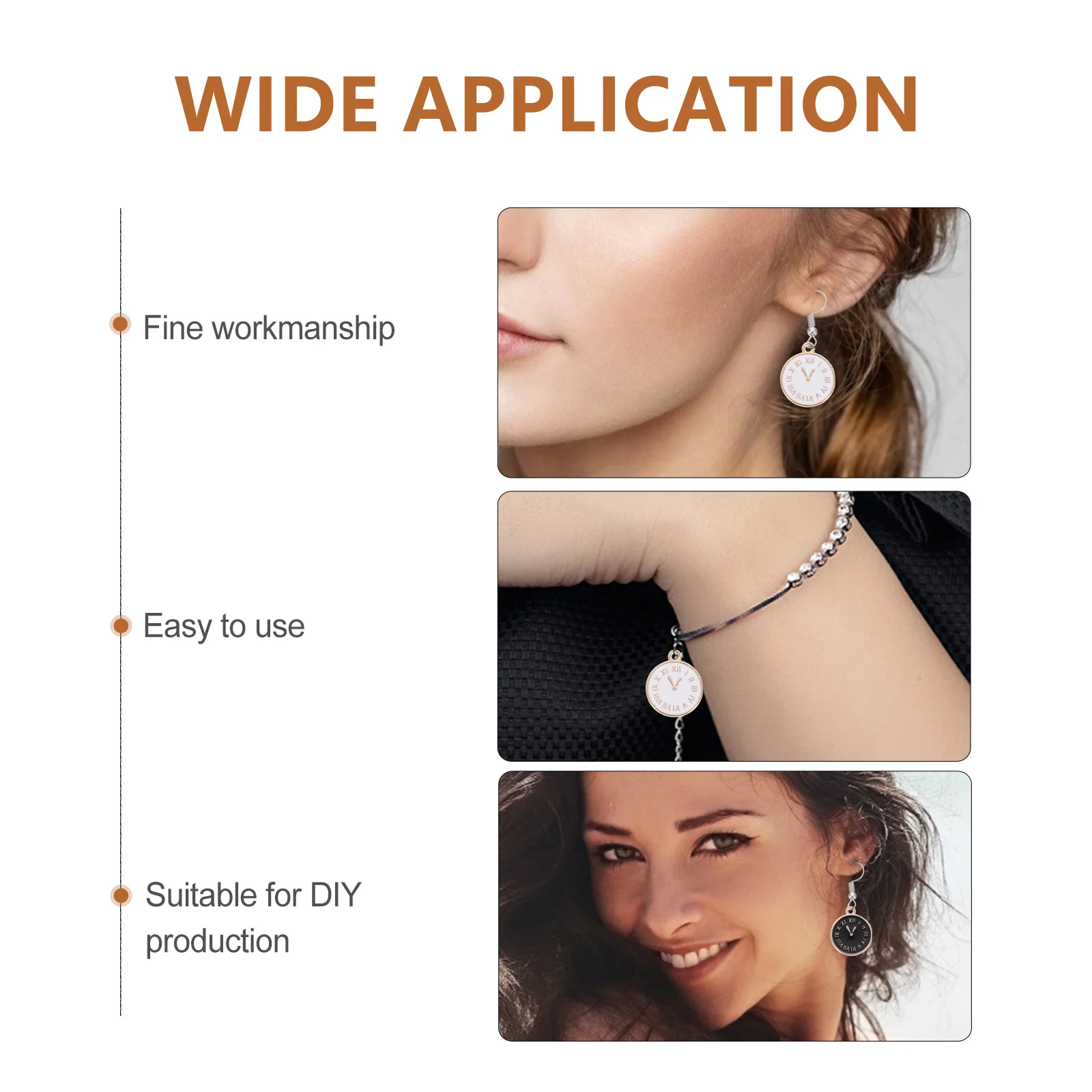 

20 Pcs Zinc Alloy Necklace Watch Earrings Vintage DIY Jewelry Pendant Beads Accessories for Bracelet Keychain Gifts