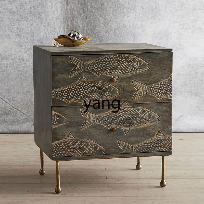 

YHM retro all solid wood chest storage