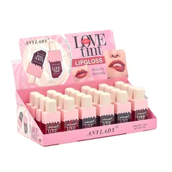 24Pcs Cute Ice Cream Lip Tint Liquid Lip Stick Vivid Color Non-Stick Waterproof Longlasting Lip Gloss Women Lips Makeup