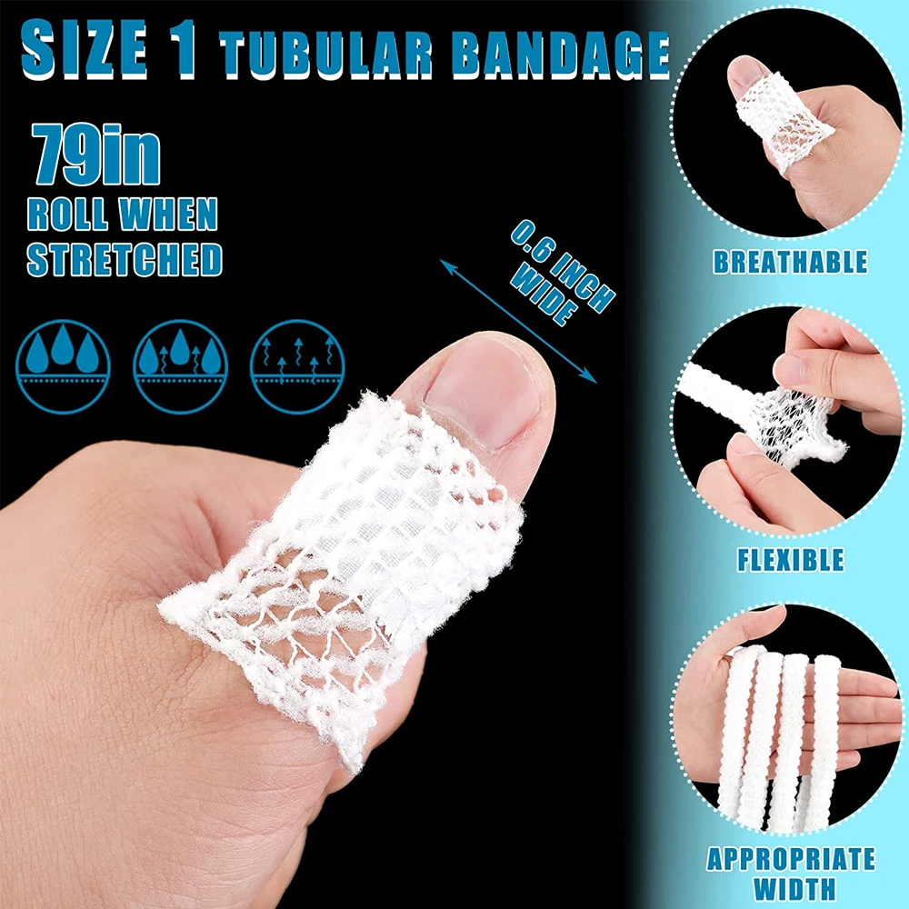 1 Roll Elastic Net Wound Dressing Net Tubular Bandage Mesh Tubing Tubular Gauze Fix Breathable Bandage Retainer for Adults Ankle