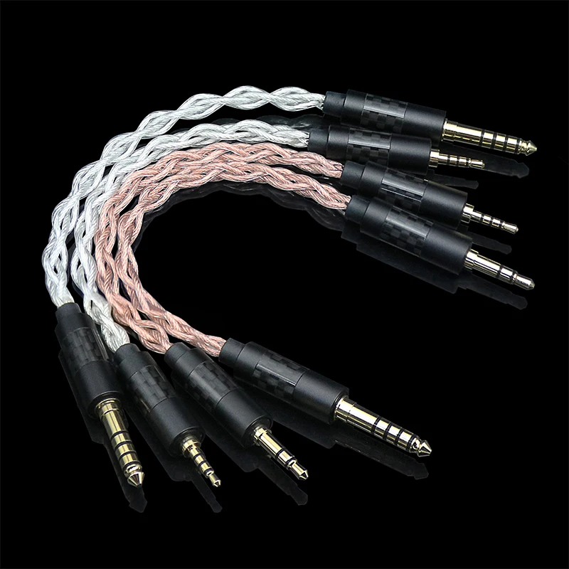 New 7N OCC Silver-Plated 2.5/3.5/4.4mm To 2.5/3.5/4.4mm Balanced Male Audio Adapt Cable Male To Male Headphone Relpacement Cable