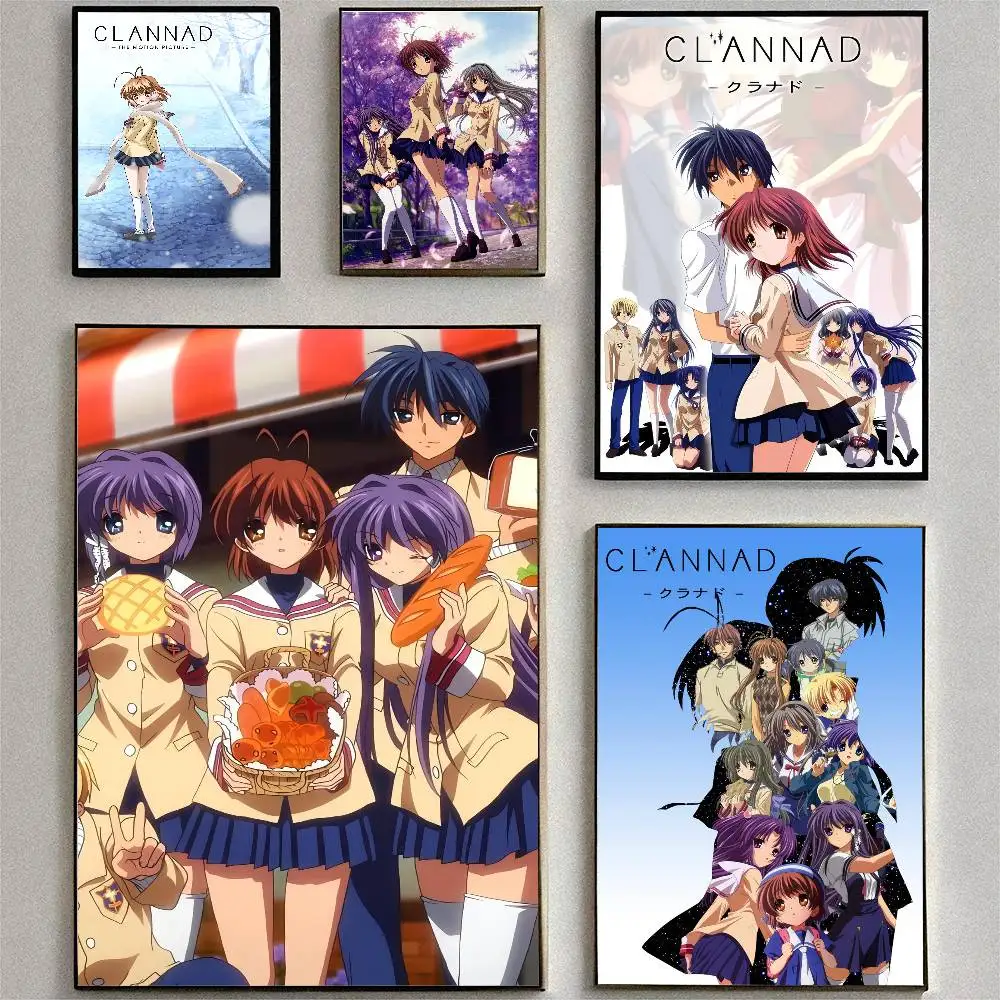 Anime Clannad Posters High Quality Self-adhesive Wall Art Decorations Color Prints Sticky