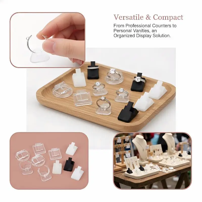 @*Plastic Ring Display Holders 20Pcs Set Transparent Stand for Jewelry Showcase Counter Display Store Exhibition - view 2
