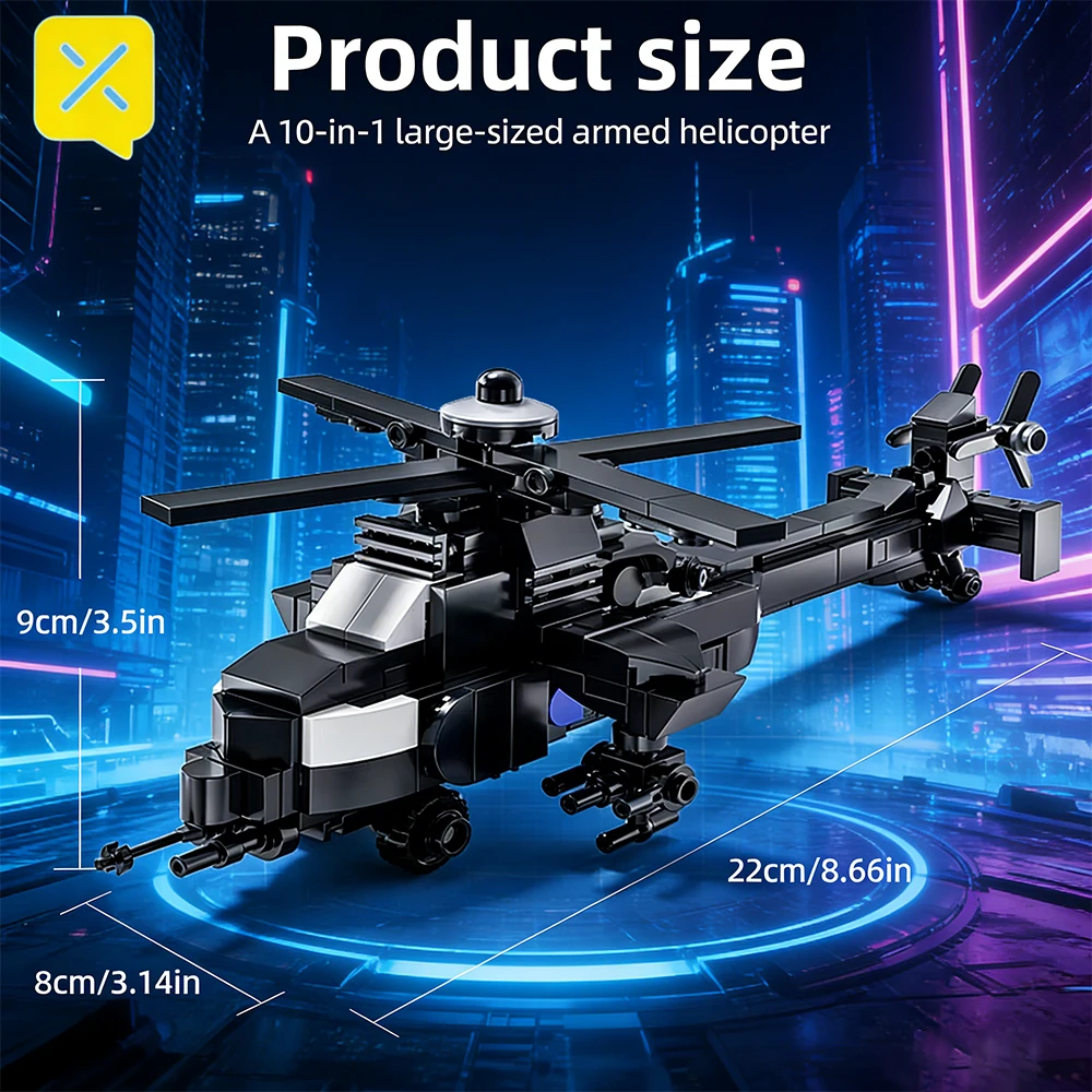 

Special Forces Police Car Helicopter 353PCS Building Blocks Kit DIY Assembly Bricks STEM Learning Toys Gifts for Kids and Boys