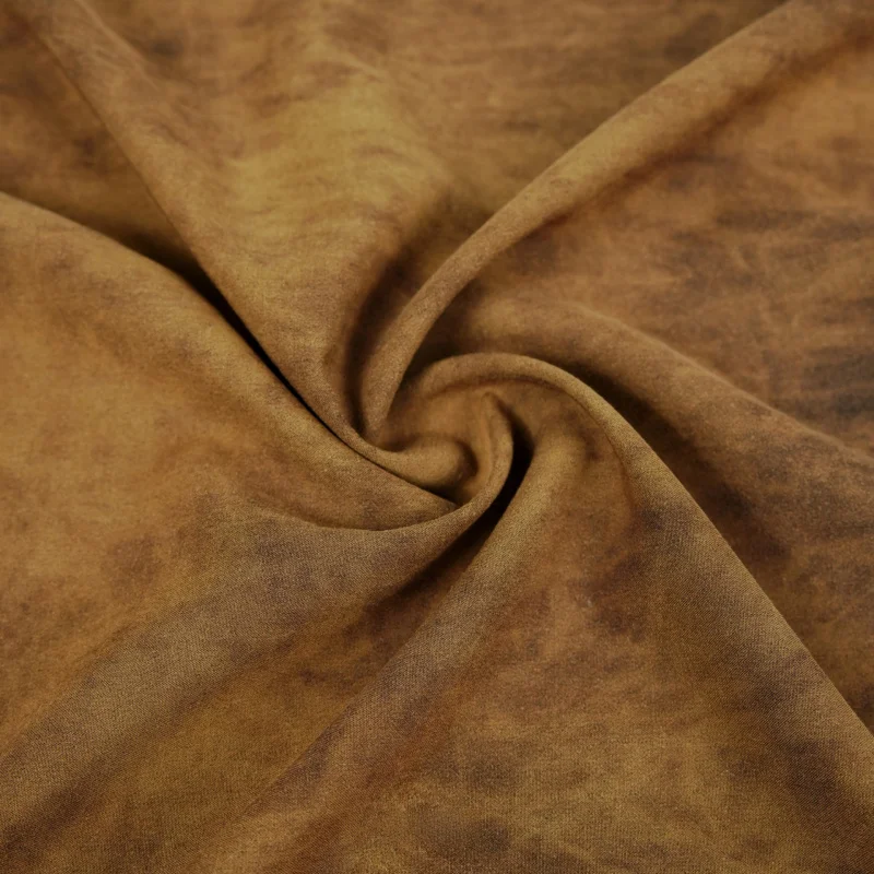 Soft and skin-friendly Brown gradient cotton-linen tie-dye mixed wabi-sabi fabric for shirts and skirts, designer materialB