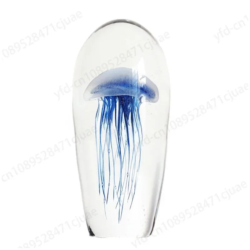 Glass Nordic Mediterranean Soft Furnishings Home Ornaments Light Luxury Home Decoration Crystal Luminous Jellyfish