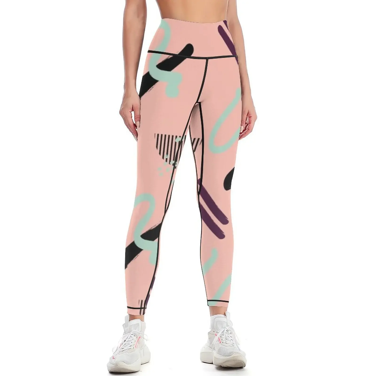 

Peach splash Leggings for fitness exercise clothing for gym top gym sportswear woman Womens Leggings