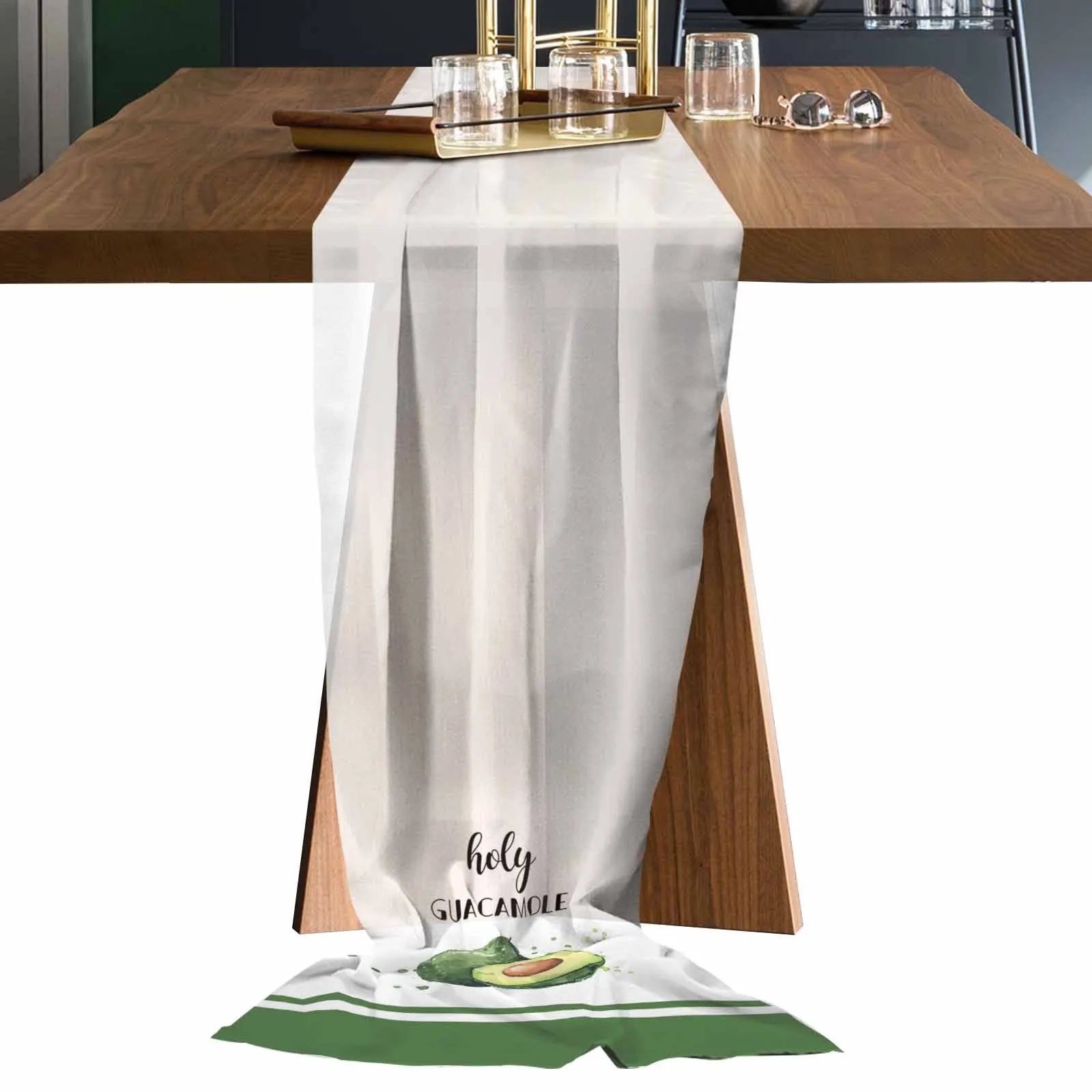 

Декоративная шифоновая скатерть с изображением фруктов и авокадо