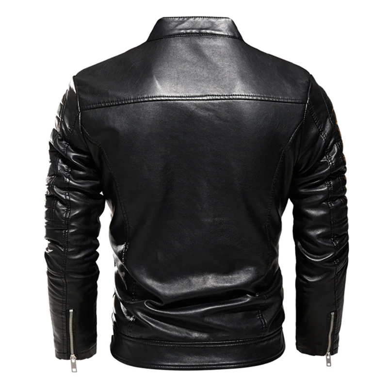 PU Jackets Men Motorcycle Biker Jacket Coat Fashion Autumn PU Leather Jackets Male Moto Biker Coats Slim Fit Leather Clothing