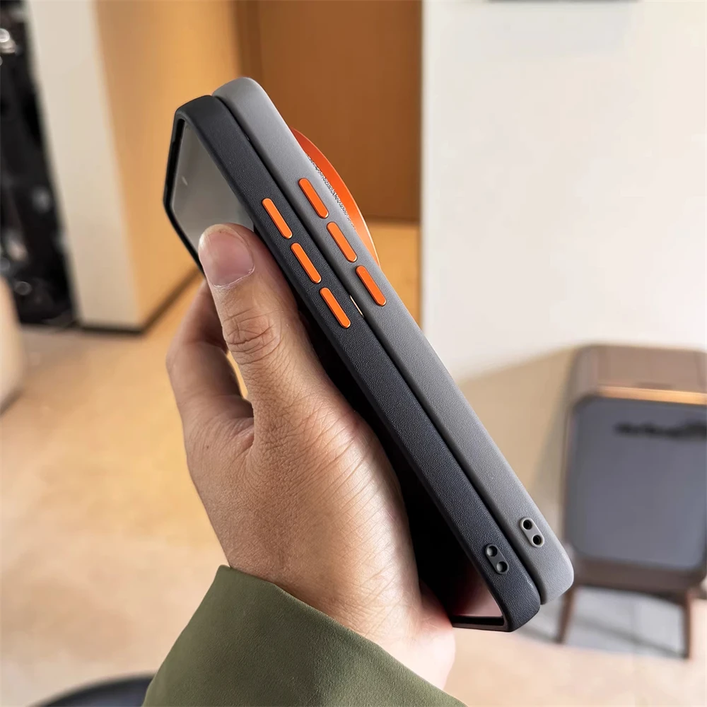 Luksusowe etui z teksturą tkaniny, wykonane z PU skóry, z magnetycznym zamknięciem, do Xiaomi Mi 17 Pro Max 15 14 Ultra, z obsługą bezprzewodowego ładowania i ochroną przed wstrząsami. — zdjęcie produktu 3