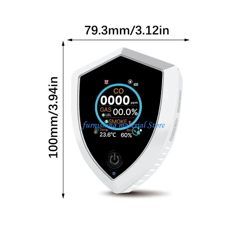 Y5GD Wireless Gas CO Alarm With Temperature Humidity Sensors Easy Setups for Kitchen
