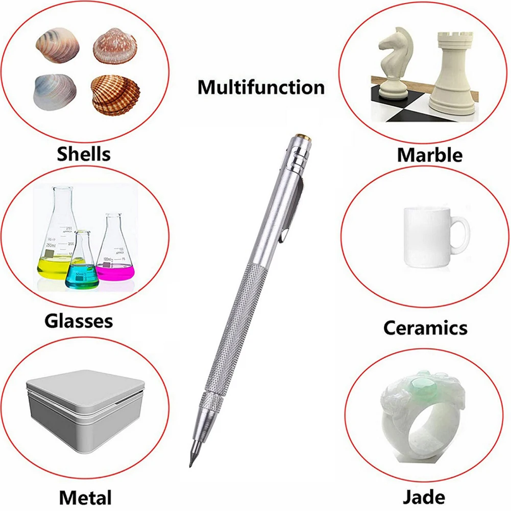Imagem -04 - Vidro Scriber Caneta Gravura Ponta do Carboneto de Tungstênio Scriber Gravura Caneta para Vidro Cerâmica Artesanato Scribing Marcador Ferramentas Peças de