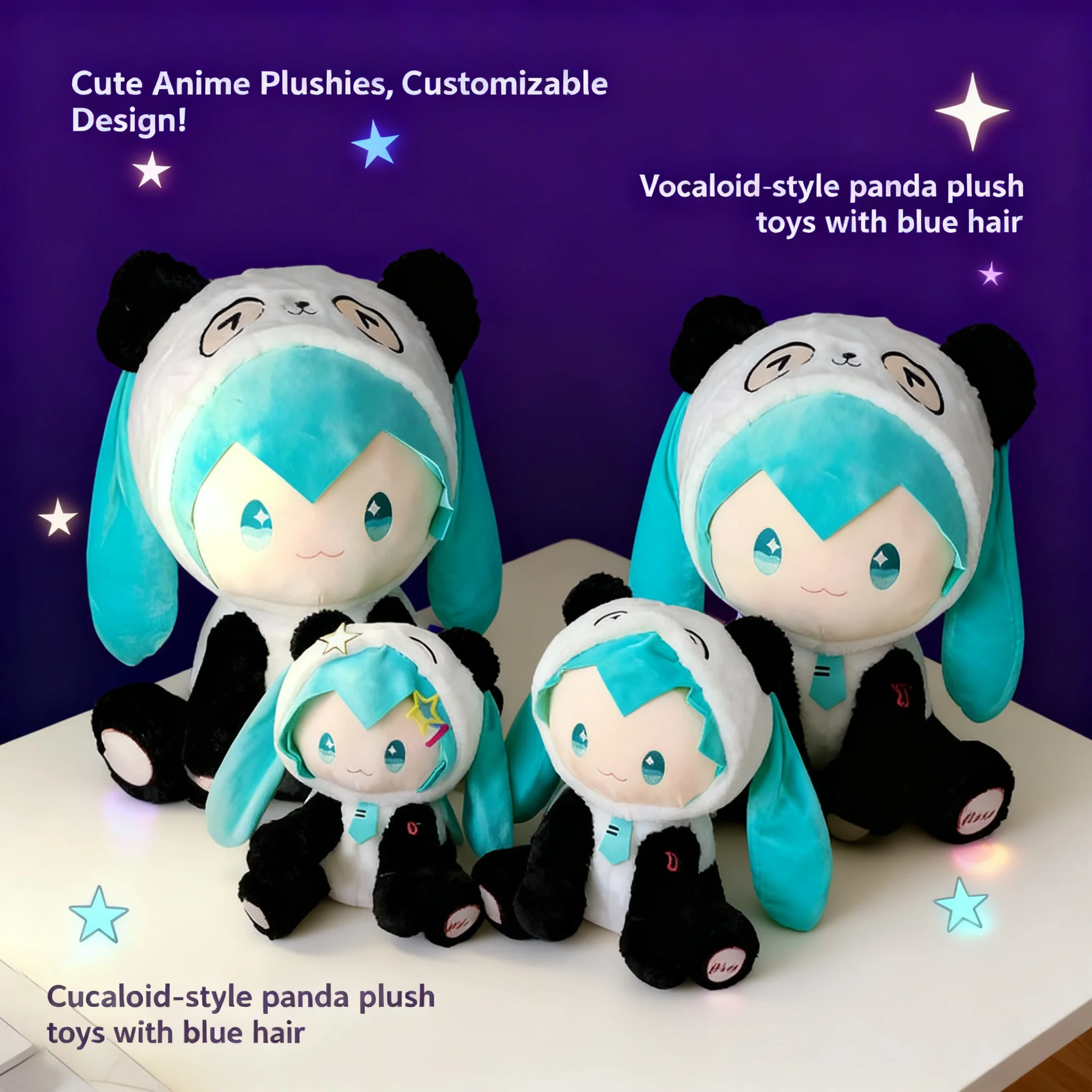 

Wholesale Panda Plush Toy Transforming into Hatsune Miku Doll Stuffed Animal for Girls Birthday Gift Girlfriend Present Cute