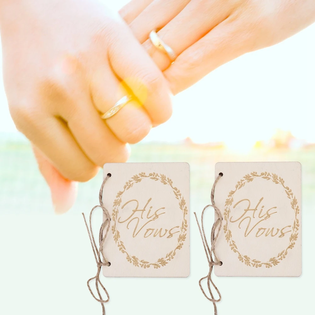 2pcs Wedding Ceremony Party His And Her Vow Booklets Oath Book Props Decoration Accessory Vow Notebook