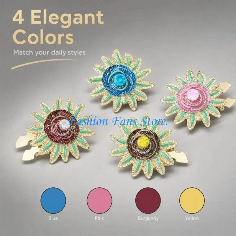  Dimensional Floral Cuff Links with No-Sew Fastening, Sleeves Fasteners