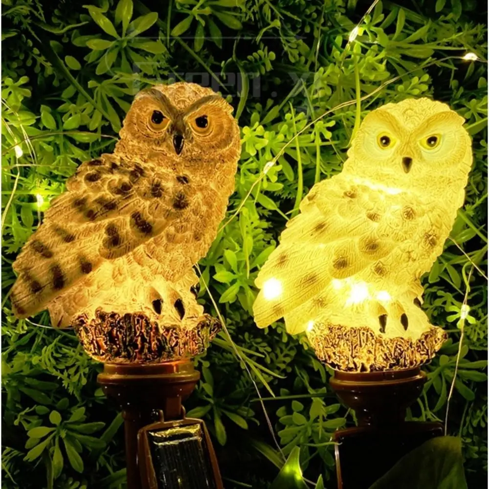 دائم ملون البومة الشمسية مصباح حديقة مقاوم للماء الإبداعية المشهد مصباح حديقة اللاسلكي الحديد الشمسية حصة ضوء الاستخدام في الهواء الطلق