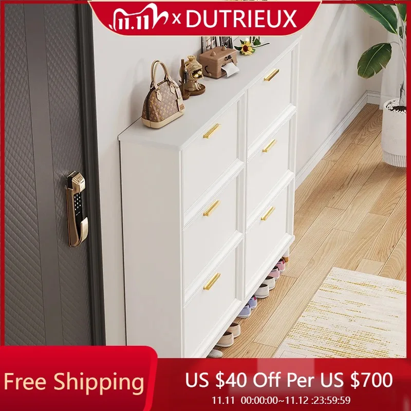

Storage Drawers Shoes Rack White Simple Women Modern Space Saving Entrance Hall Shoes Rack Ultrathin Design Zapatero Home Decor