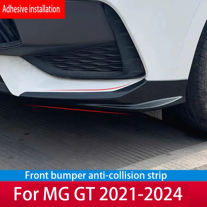 

For MG GT 2021 2022 2023 2024 Adhesive installation of front bumper crash frame with bright black carbon fiber pattern