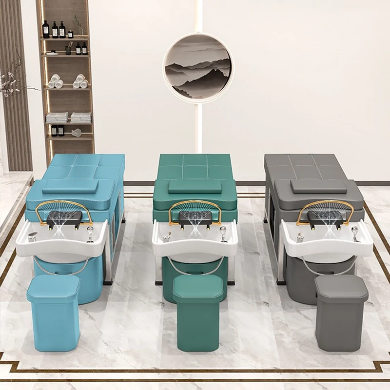 

# Topone Commercial Salon Shampoo Chair Constant Temperature Water Circulation Multifunctional Features Stainless Steel Frame Fo