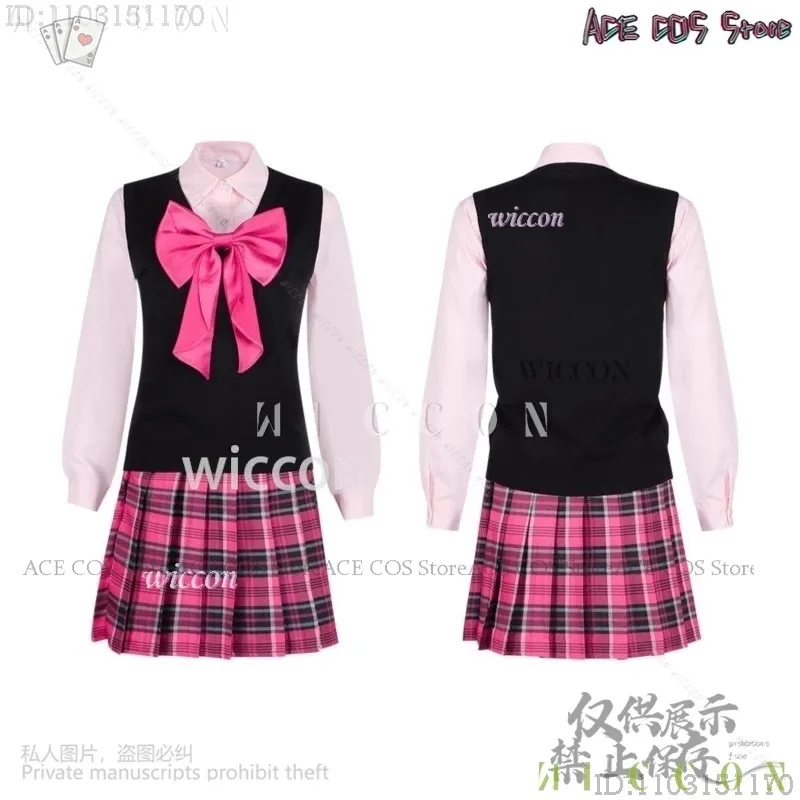 

NewJapanese Jirai Kei Girls cosplay de mujer Anime Kawaii JK School Dress Hot Pink Sweet Cheerleader Costumes Preppyb;3's,6.e;