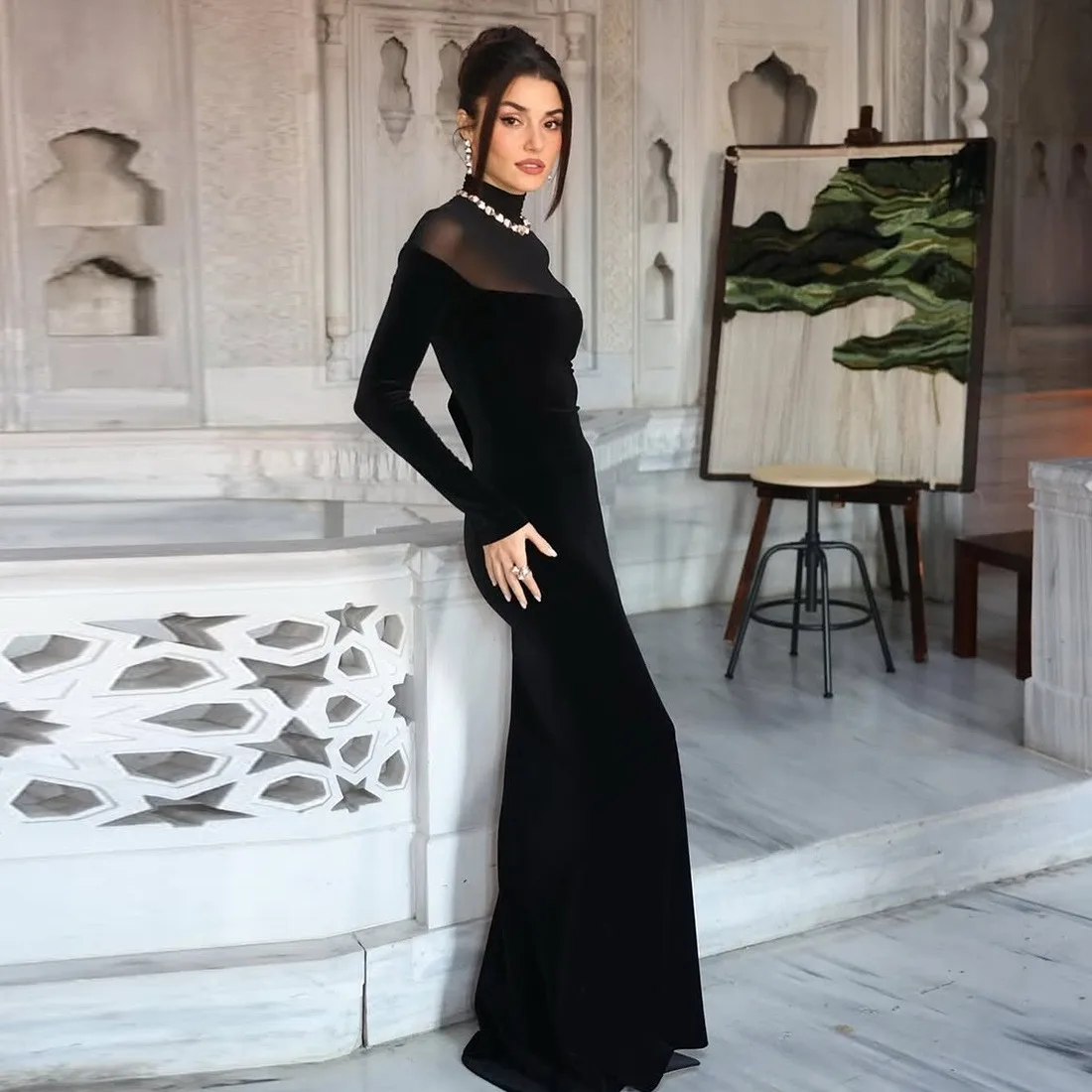 تأثير التخسيس طويل Sve ذوي الياقات العالية لون نقي Dr Ele Personali Fitting Dr Women's Faion خريف شتاء جديد...