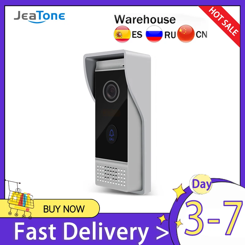 JeaTone 720P/1080P Video Door Bell Camera with 110° Wide Viewing Angle, IP65 Waterproof, IR Night Vision House Outdoor Doorphone