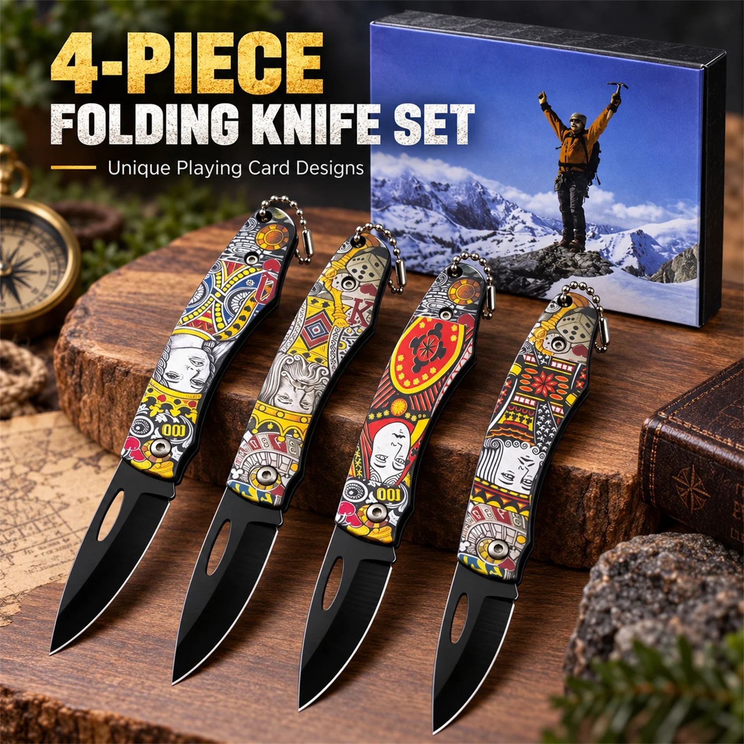 Woodworking Gifts For Men - NEW 4 Pack Folding Knife Set