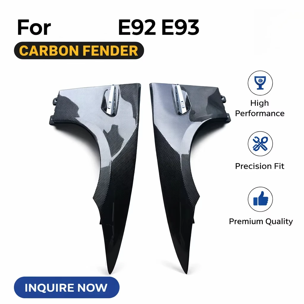 

Carbon Fiber Front FENDERS for E92 / E93 2007-2013 Side Panel Replacement | OEM-Style Fit | M3 Style