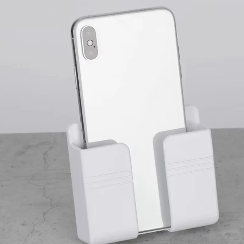 1-4Pcs Wall Mounted Storage Device Phone Charging And Remote Control Holder With Holes Suitable For Kitchen, Bedroom, Bathroom view 5