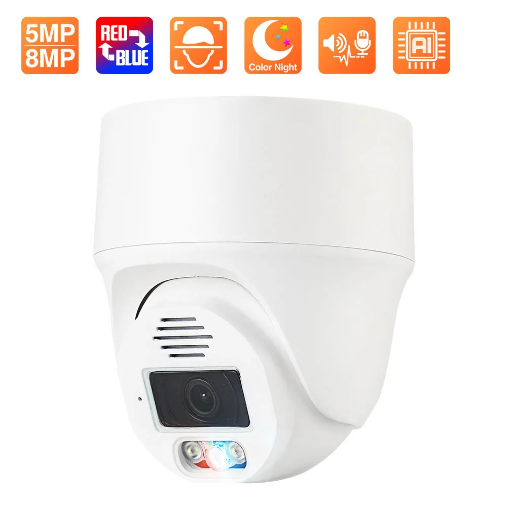 

Techage PoE IP Camera 8MP/5MP Security Camera with Junction Box Two Way Audio Face Detection Color Night Vision Support PoE NVR