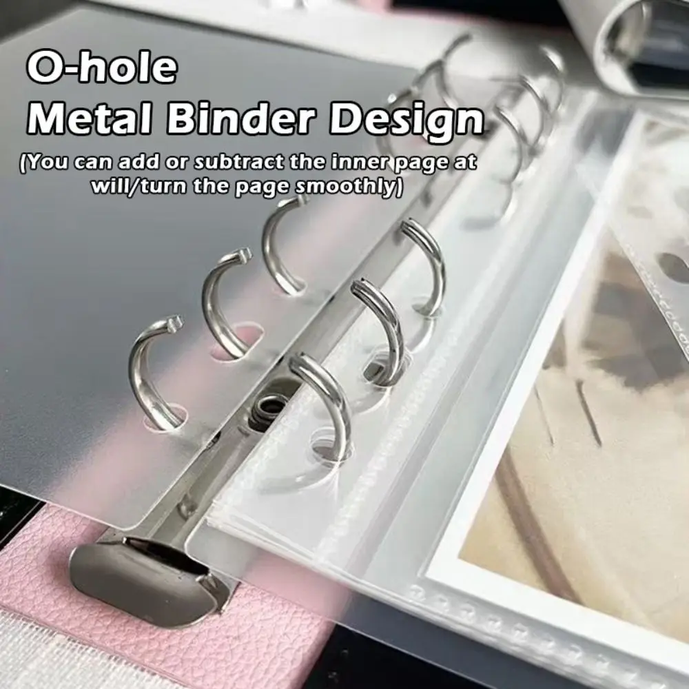 Minimalist 6-inch Photocard Holder Loose-leaf Solid Color Idol Card Storage Booklet PU Leather Photo Album