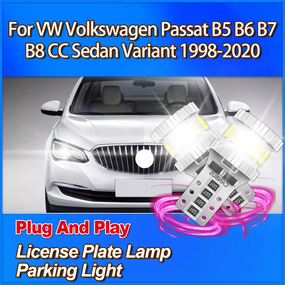 

T10 W5W License Plate Lamp 6000K Parking Light Plug And Play For VW Volkswagen Passat B5 B6 B7 B8 CC Sedan Variant 1998-2020