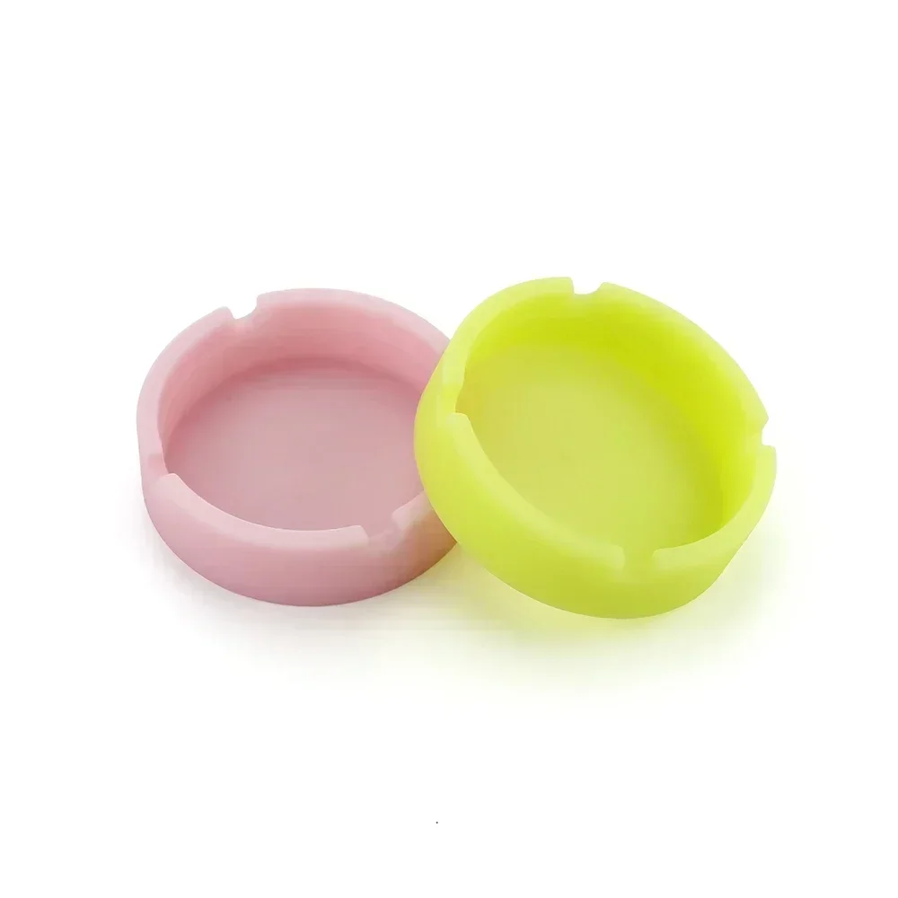 Multicolor Silicone Luminous Ashtray Premium Rubber High Temperature Heat Resistant Anti-fall Round Ashtray Cigarette Accessorie