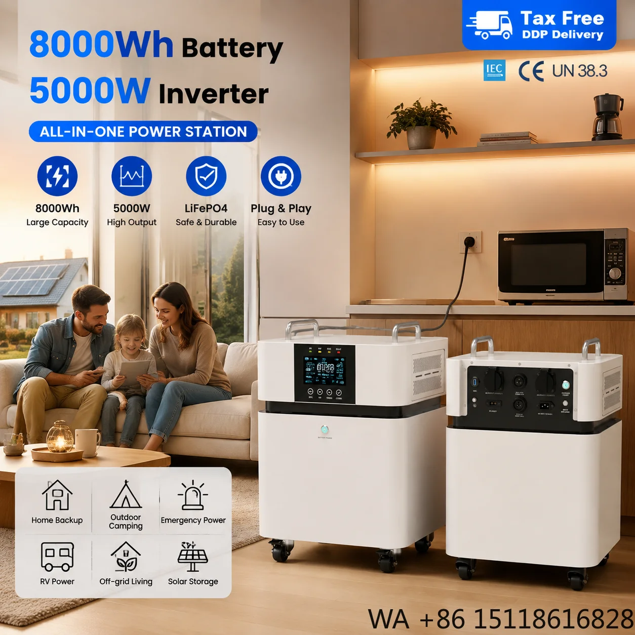 Complete Solar Kit 5kW 7kW 8kW Built-in LiFePO4 Battery & Inverter for Home Backup Power Supply 2025
