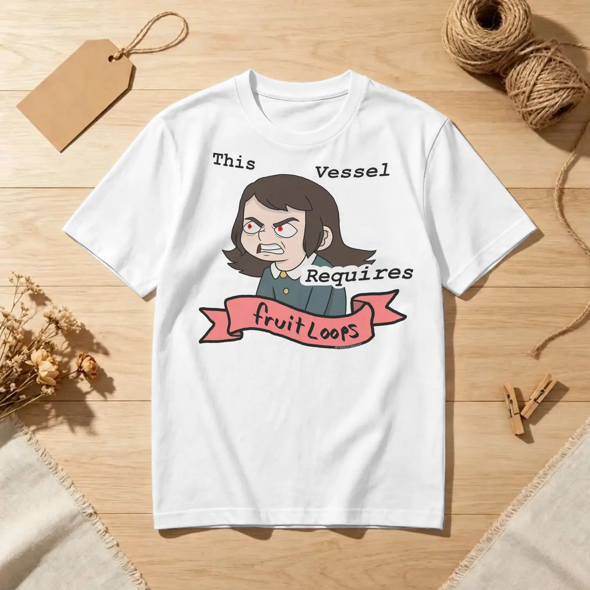 Men T-Shirt Abaddon This Vessel Requires Fruit loops Haunted Hotel 100% Cotton Tees Short Sleeve  T Shirt Round Neck Clothing