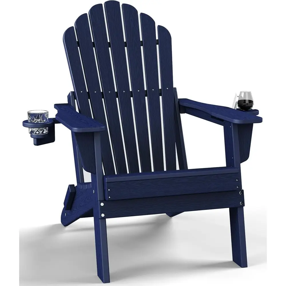 

Кресло Adirondack с очень высокой спинкой, высота 37,8 дюймов и ширина сиденья 20,3 дюйма, двойные подстаканники, всепогодное уличное кресло из HDPE с усиленной конструкцией.