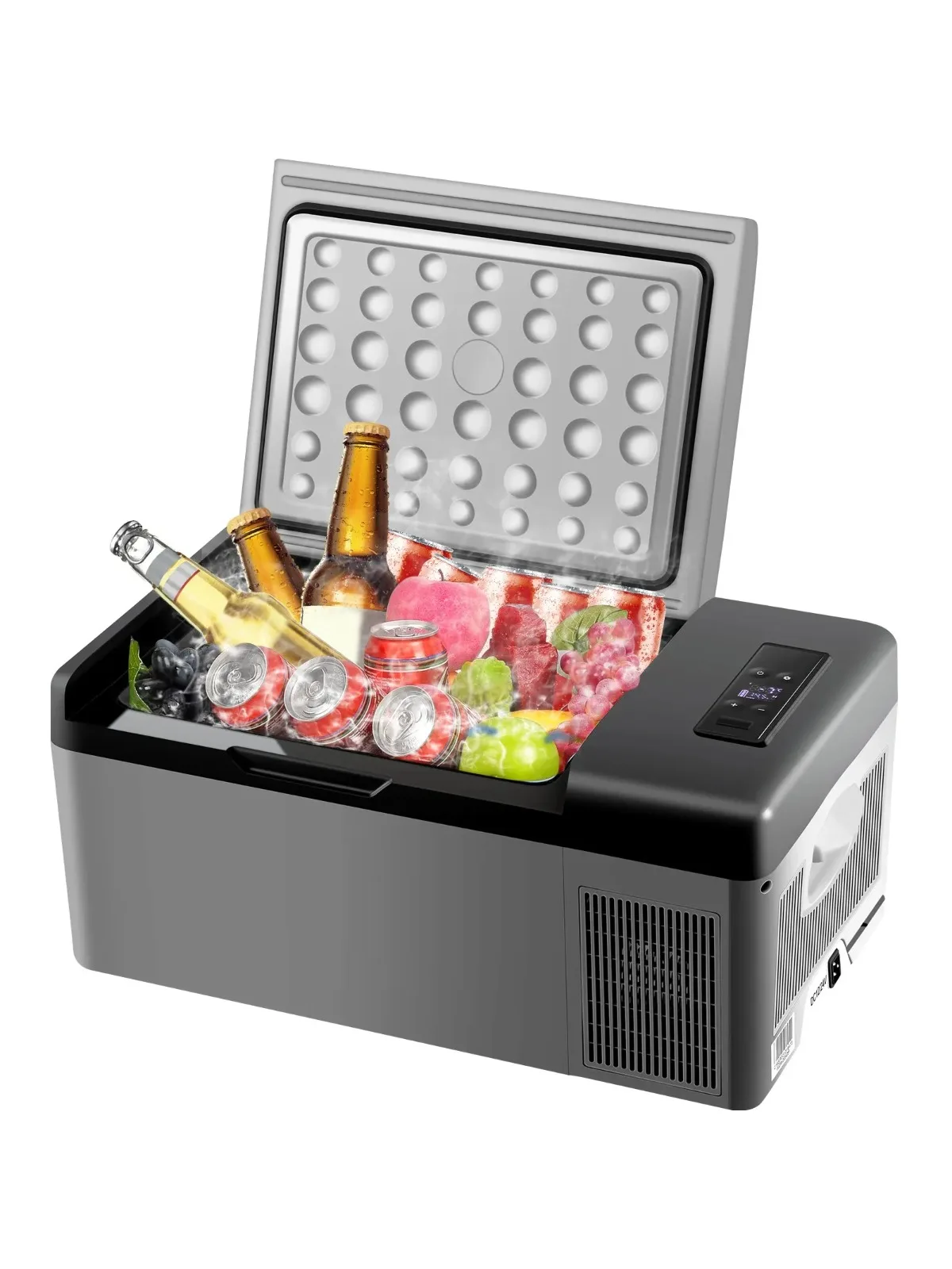 VEVOR 15L Auto-Kühlschrank Tragbarer Kühlschrank Gefrierschrank 12/24V DC 110-240 AC für Zuhause Outdoor Wohnmobil Boot Camping Reisen