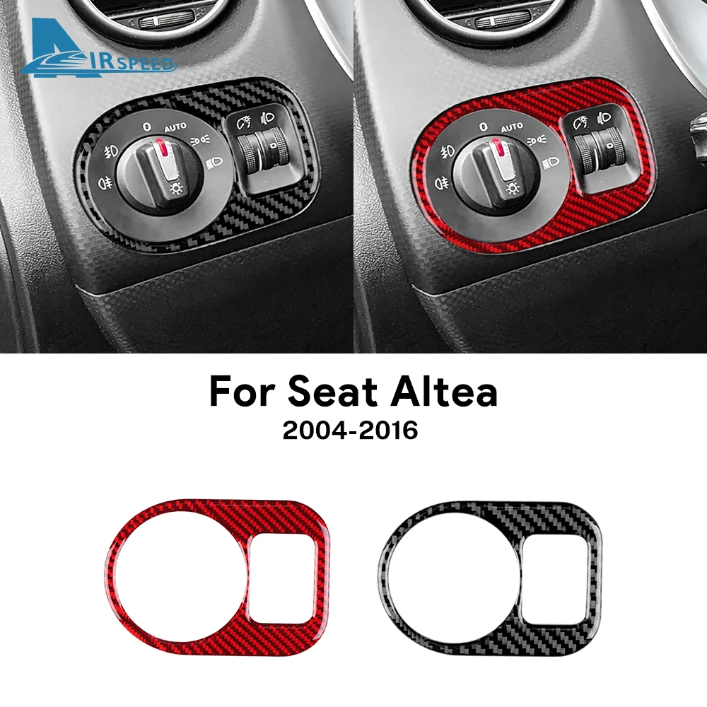 

Настоящая мягкая наклейка из углеродного волокна для Seat Altea 2004-2009 2010 2011 2012 2013 2014 2015 2016 LHD RHD рамка переключателя фар автомобиля