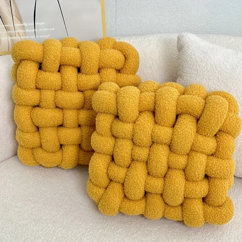 

30X30CM Lambswool Square Handwoven Cushions Handwoven Cushion Pillowcases for Living Room Dining Room And Bedroom Decoration