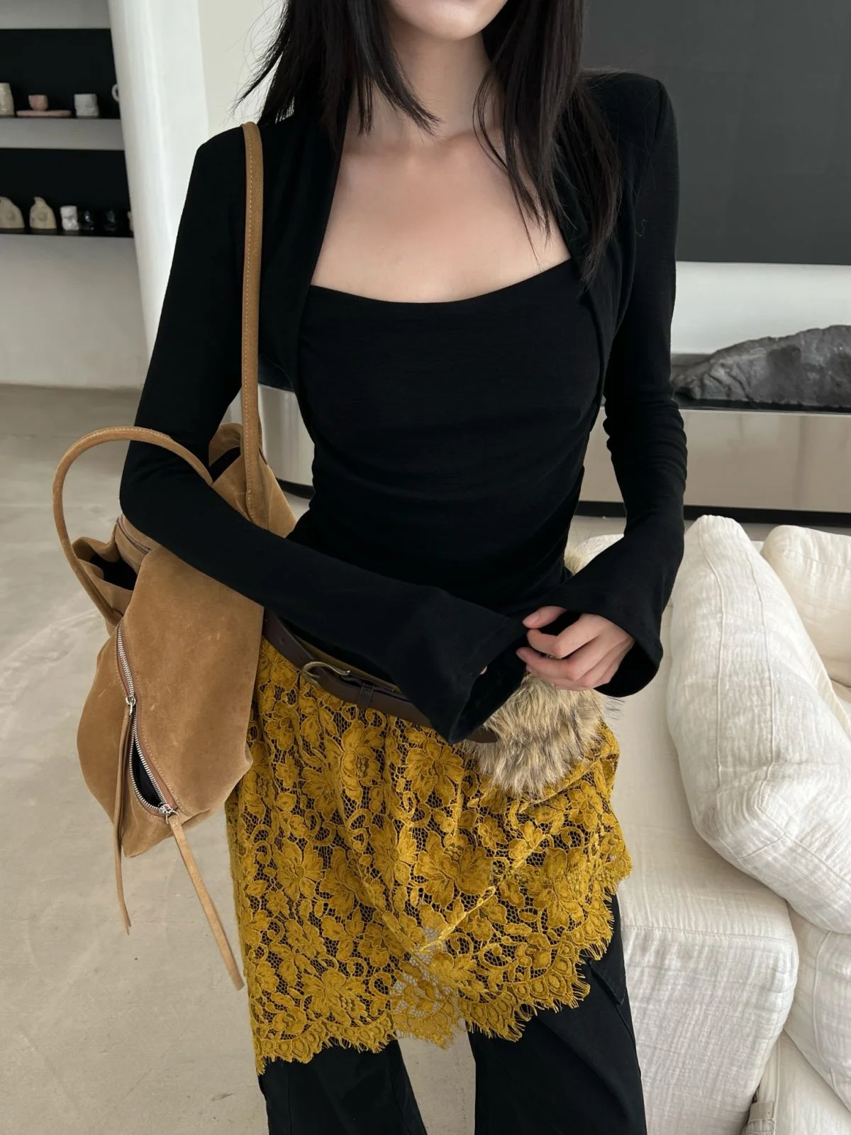 

Модная повседневная вязаная базовая кофта для женщин, оригинальный дизайн, осень-зима, новинка, уличный тренд, хлопок, полиэстер, длинный рукав