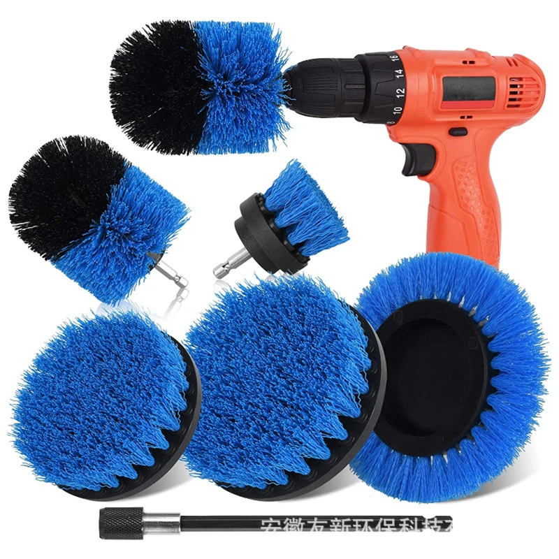 Electric drill brush6Set Window crevice brush, household and car cleaning brush, electric floor brush