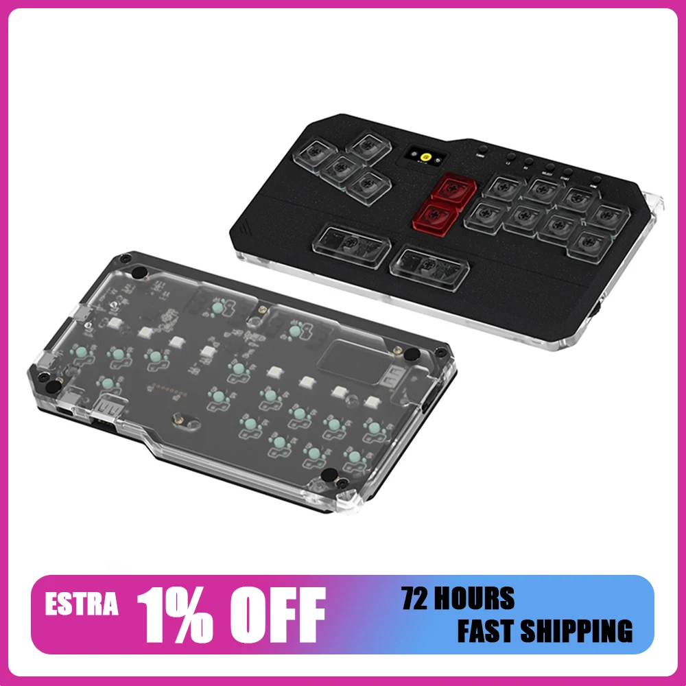 

DOIO KBHX-01HE PRO Mechanical Keyboard Magnetic Switch Hitbox MIXBOX Aluminum Gamer Keyboard Arcade Fighting For PS5 Switch PC