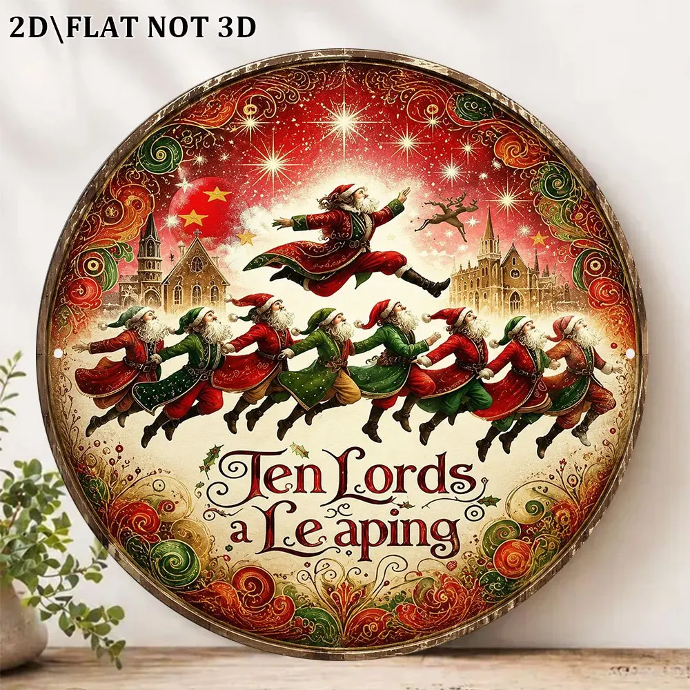 2D Flat Printing 1pc Round Wooden Sign, Vintage Wooden Plaque of 