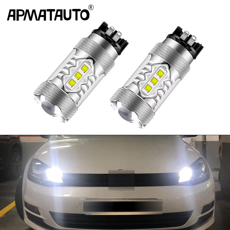 2X Xenon White PWY24W PW24W LED Bulbs For Audi A3 A4 A5 VW MK7 Golf CC Ford Fusion Front Turn Signal Light, BMW F30 3 Series DRL