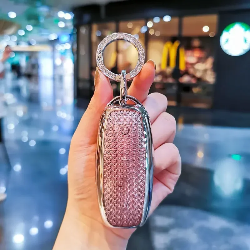 

Suitable for Denza D9 keycase N7 N8 Z9 24 keycover keyshell keychain Sparkling Diamonds Cute Bear Key Case Individual High-end