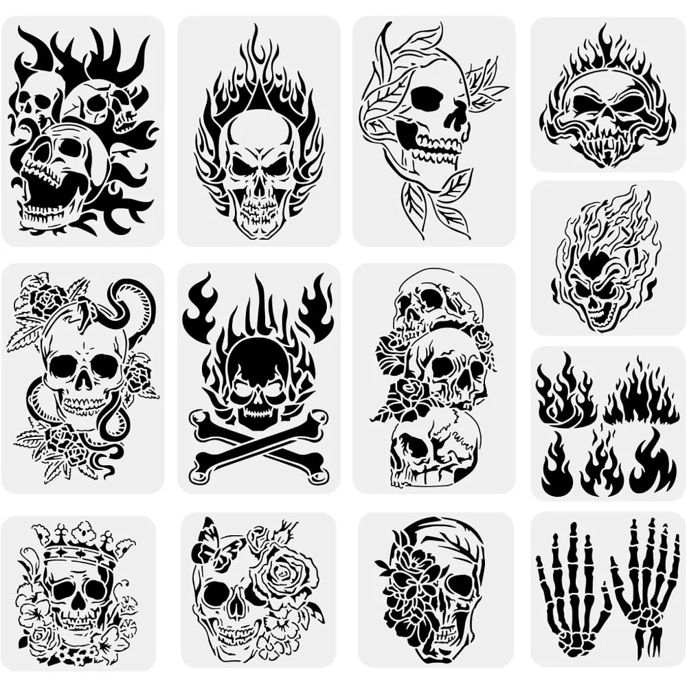 

Пластиковые трафареты для рисования и живописи, шаблоны с узорами, 20~29,7x20~21 см, 13 шт./набор