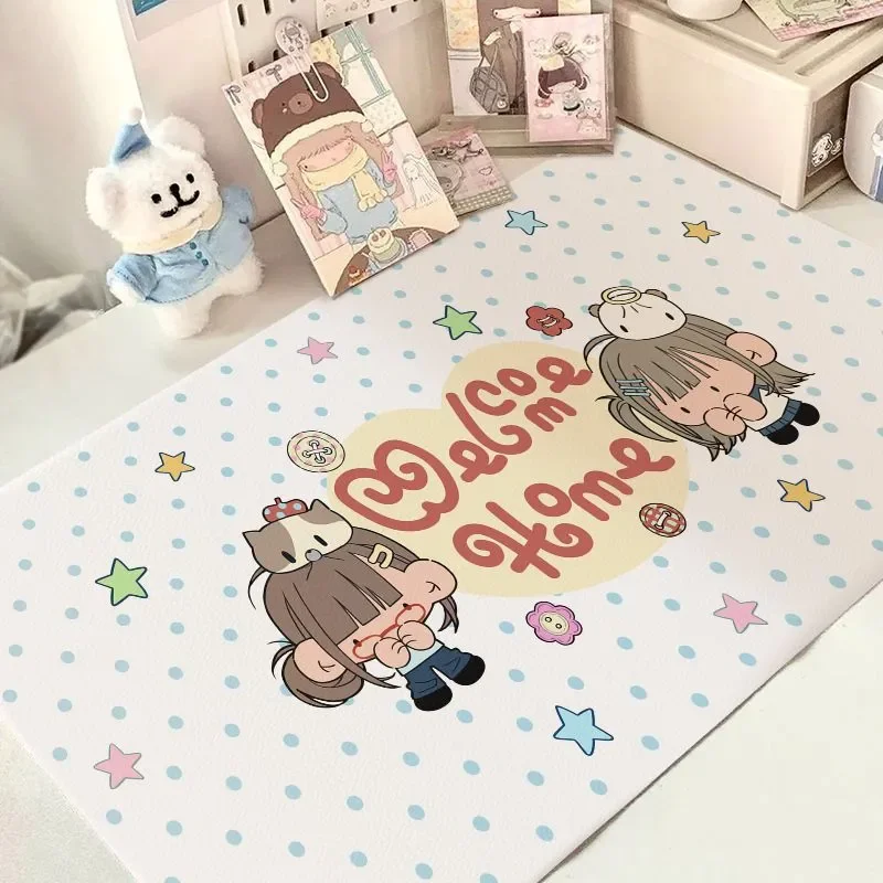 

Cute Anime Girl Star Pu Leather Mousepad Office Desk Mat Mouse Pad Computer Speed Type Carpet Mat Player Laptop Keyboard Cartoon