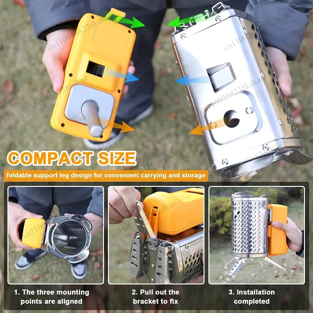 Camping Hiking Cooking - Smokeless Portable Wood Camping Stove USB