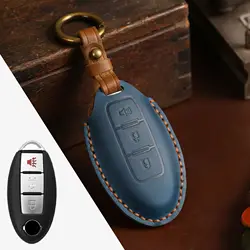 Leather Car Key Case Cover for Nissan Rouge Maxima Altima Sentra Murano Qashqai Versa SR Sentra 2016 2017 2018 2019 Juke J10 J11
